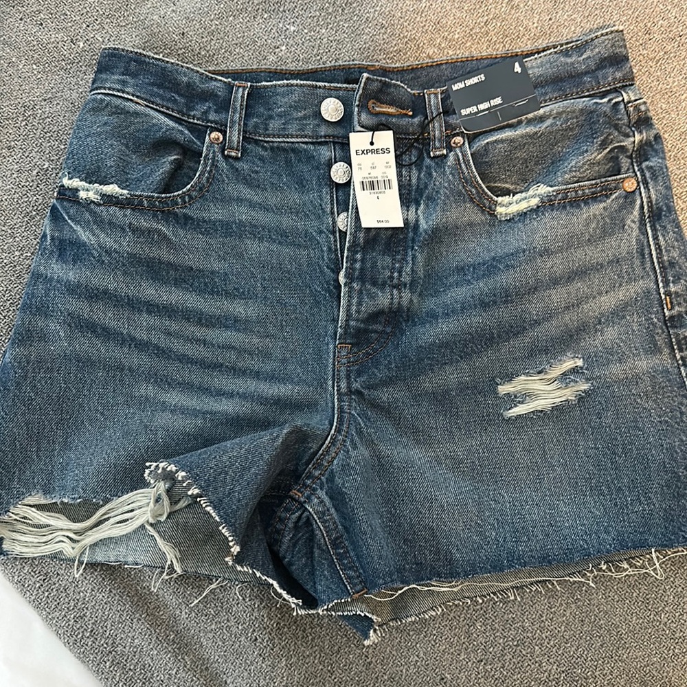 Express super high rise mom shorts